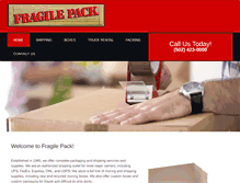 Tablet Screenshot of fragilepackinc.com